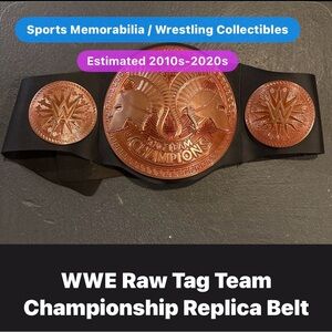 WWE Replica Tag Team Belt - Copper Plates on Black Strap